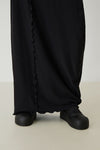 Asymmetric Pleated Piped Maxi Skirt