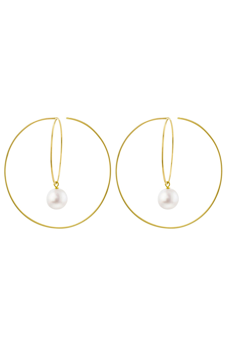 Pearl Orbit Hoop Earrings