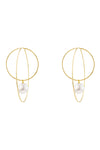 珍珠軌道圈形耳環