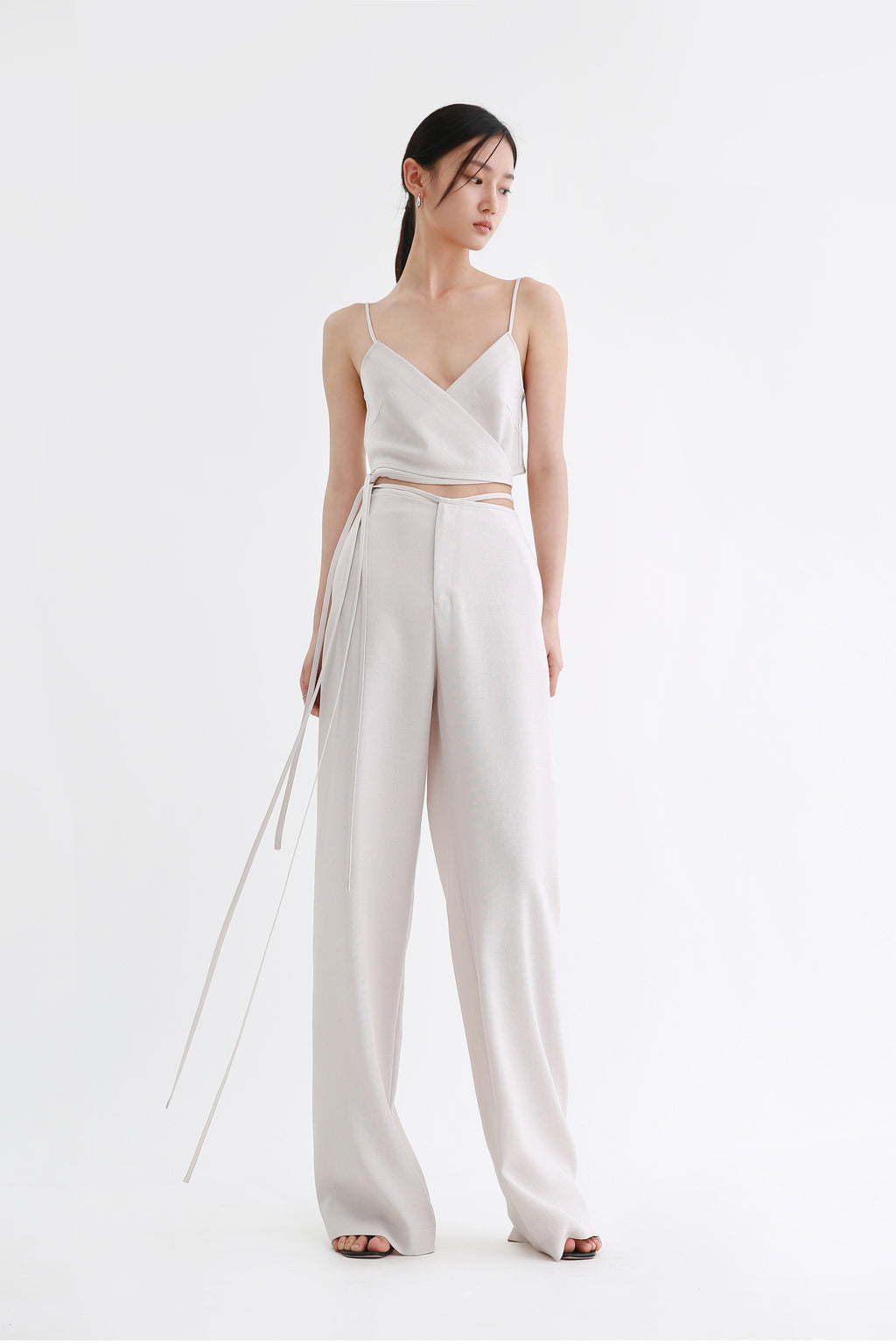 Lace-up Wide-leg Trousers