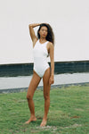 Sleeveless swimsuit with cross back straps